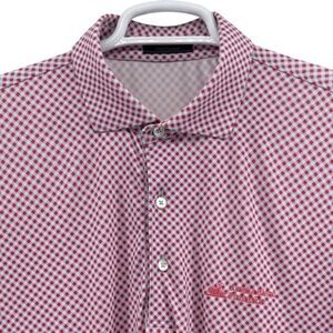 Turtleson Mens Red White Gingham Performance Polo Shirt Amelia Island Large L